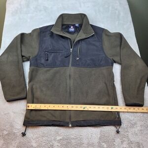 Chaps Ralph Lauren Fleece Mens Med Green Full Zip‎ Long Sleeve Jacket Coat